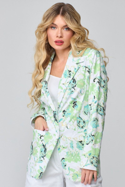 Жакет из джинсовой ткани с отложными лацканами и застежкой Angelina & Сompany 834 - фото 3