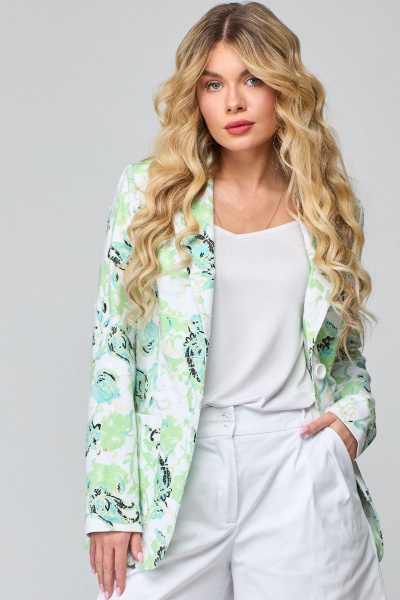 Жакет из джинсовой ткани с отложными лацканами и застежкой Angelina & Сompany 834 - фото 1