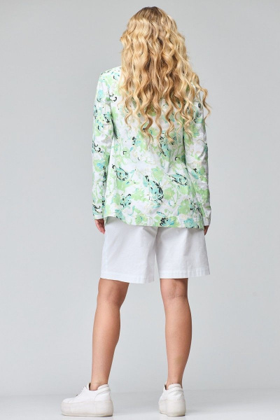 Летний комплект из жакета и шорт с мягкими складками и поясом Angelina & Сompany 835 - фото 8