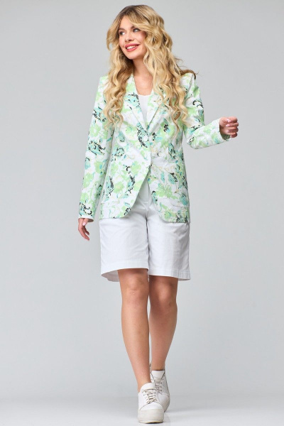 Летний комплект из жакета и шорт с мягкими складками и поясом Angelina & Сompany 835 - фото 6