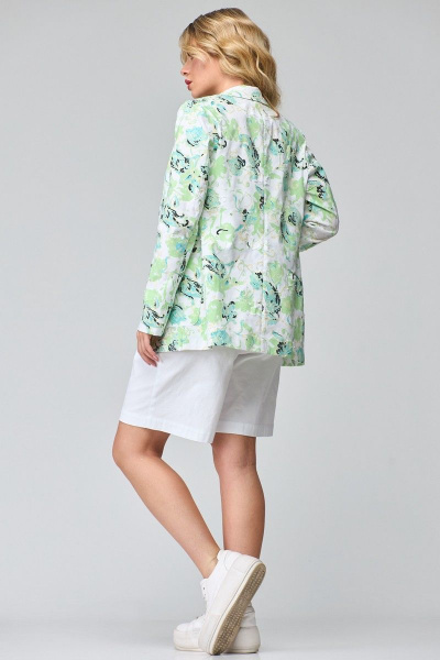 Летний комплект из жакета и шорт с мягкими складками и поясом Angelina & Сompany 835 - фото 2