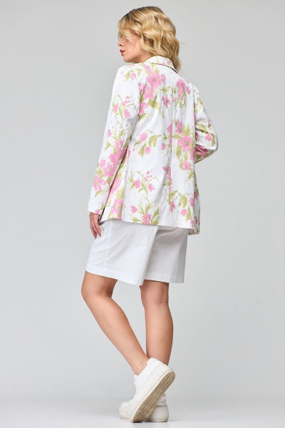 Комплект из жакета и шорт из хлопковой ткани с классическим кроем Angelina & Сompany 837 - фото 8