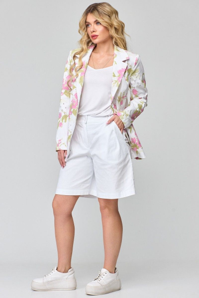 Комплект из жакета и шорт из хлопковой ткани с классическим кроем Angelina & Сompany 837 - фото 7
