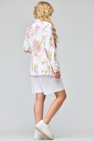 Комплект из жакета и шорт из хлопковой ткани с классическим кроем Angelina & Сompany 837 - фото 2