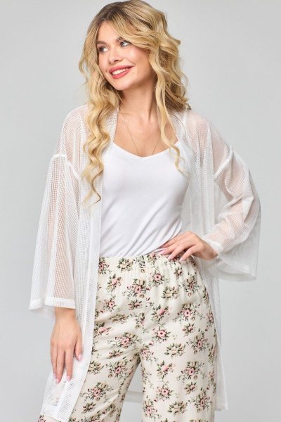 Блуза из сетки свободного кроя с V-образным вырезом Angelina & Сompany 854 - фото 7