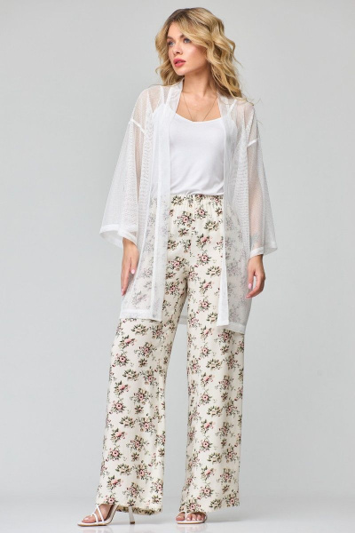 Блуза из сетки свободного кроя с V-образным вырезом Angelina & Сompany 854 - фото 3