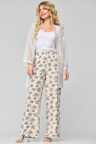 Широкие хлопковые брюки с резинкой на поясе Angelina & Сo 855 - фото 3