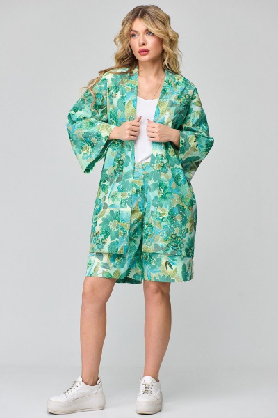 Летний комплект с блузоном-кимоно и шортами из хлопка Angelina & Сompany 859 - фото 7