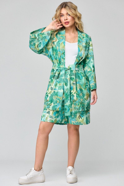 Летний комплект с блузоном-кимоно и шортами из хлопка Angelina & Сompany 859 - фото 5