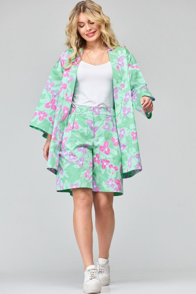 Джинсовые шорты-бермуды с мягкими складками и поясом Angelina & Сo 861 - фото 4