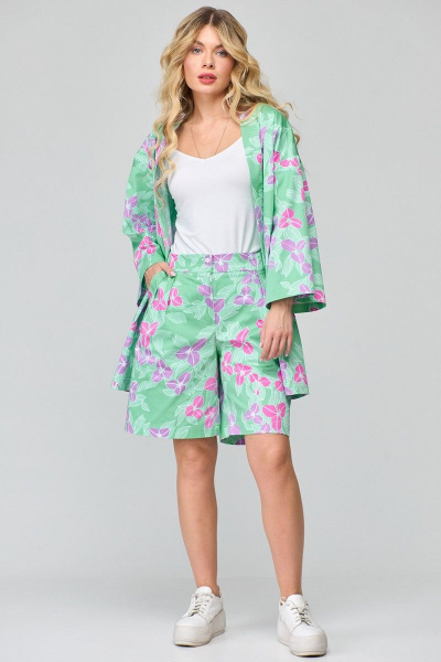 Джинсовые шорты-бермуды с мягкими складками и поясом Angelina & Сo 861 - фото 3