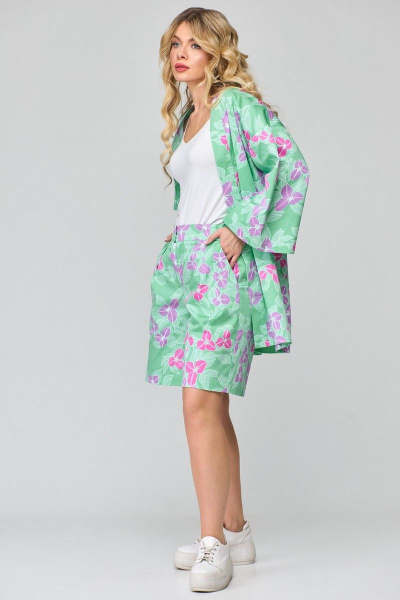 Джинсовые шорты-бермуды с мягкими складками и поясом Angelina & Сo 861 - фото 2