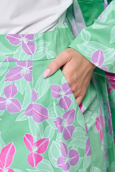 Летний комплект из блузона-кимоно и шорт с поясом из хлопка Angelina & Сompany 862 - фото 8