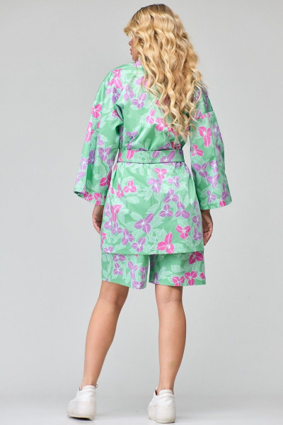 Летний комплект из блузона-кимоно и шорт с поясом из хлопка Angelina & Сompany 862 - фото 7