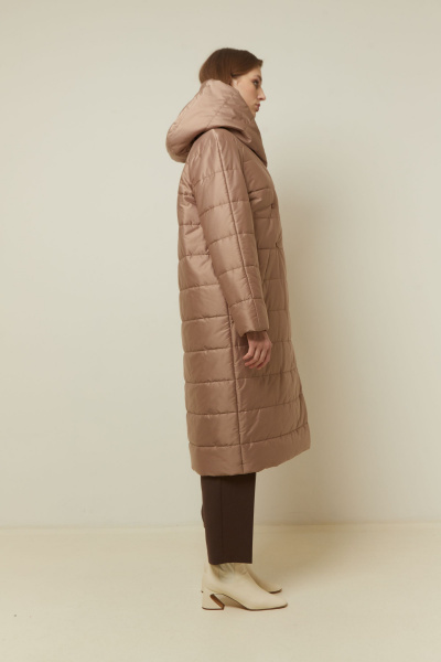 пальто демисезонное на каждый день из плащёвой ткани Elema 5-12592-1-164 верблюд - фото 2