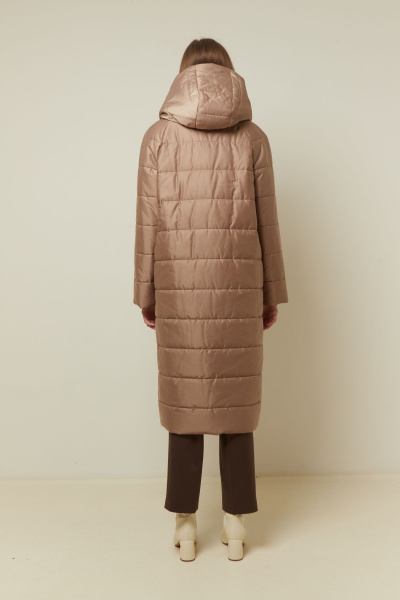 пальто демисезонное на каждый день из плащёвой ткани Elema 5-12592-1-164 верблюд - фото 3