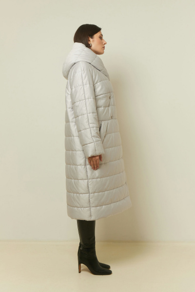 Пальто на каждый день из плащёвой ткани, демисезонное Elema 5-12592-1-164 светло-серый - фото 3