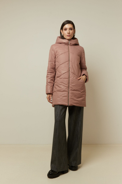 Бежевое короткое пальто из пальтовой ткани Elema 5-12783-1-164 пшеничный - фото 1