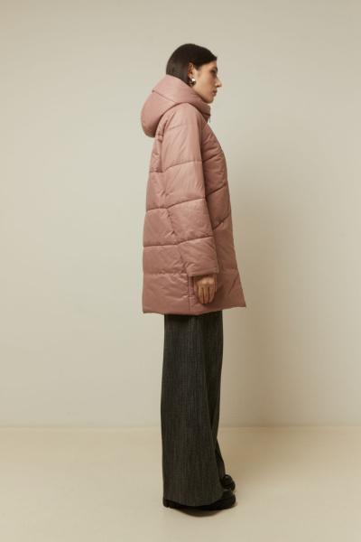 Бежевое короткое пальто из пальтовой ткани Elema 5-12783-1-164 пшеничный - фото 2