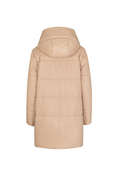 Бежевое короткое пальто из пальтовой ткани Elema 5-12783-1-164 пшеничный - фото 6