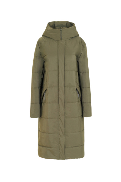 Пальто на каждый день из плащёвой ткани, демисезонное Elema 5-13063-1-164 хаки - фото 1