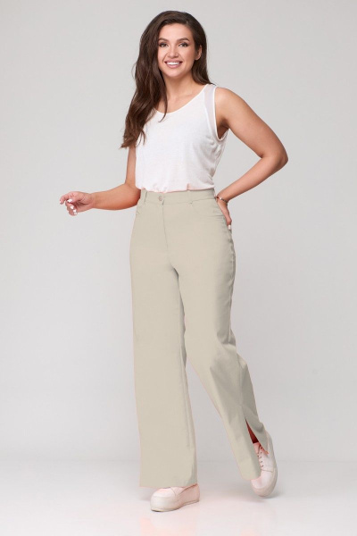 Бежевые брюки с разрезами и карманами для повседневной носки Abbi 2009 беж - фото 1