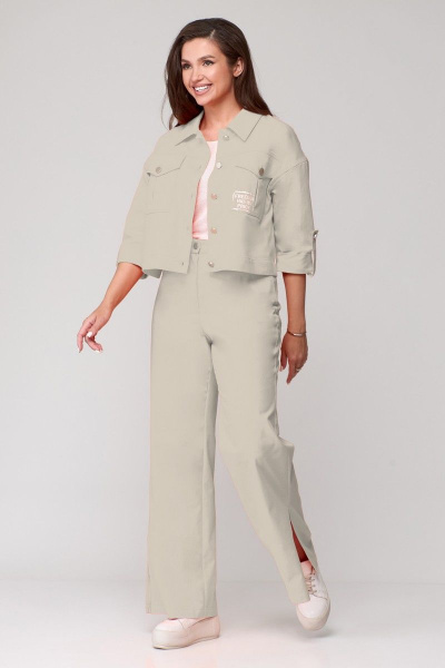 Бежевые брюки с разрезами и карманами для повседневной носки Abbi 2009 беж - фото 5