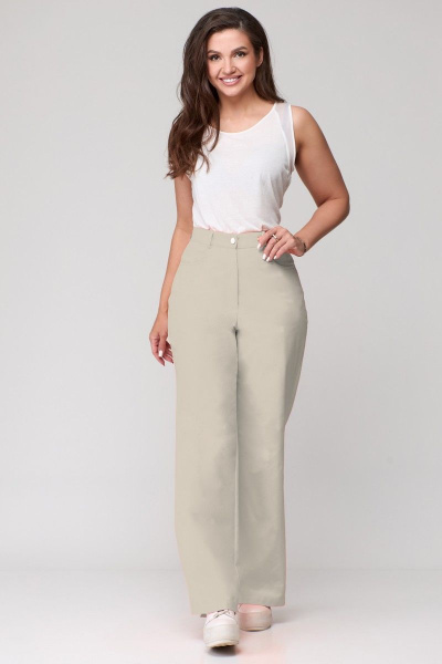 Бежевые брюки с разрезами и карманами для повседневной носки Abbi 2009 беж - фото 2