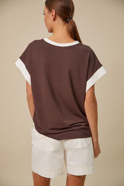 майка oversize с контрастной манжетой KOSKA 297.1 - фото 2