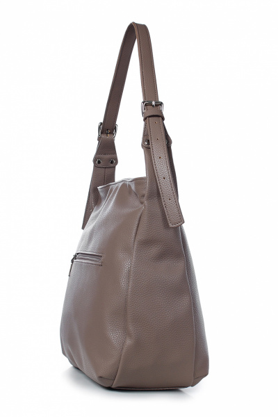 Эко кожа бежевая сумка на молнии с регулировкой ручки Galanteya 45722.23с533к45 бежевый_т. - фото 4