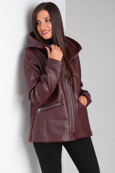 Короткая дубленка с рельефами и разрезными карманами для сезона Celentano 2030.1 шоколад - фото 10