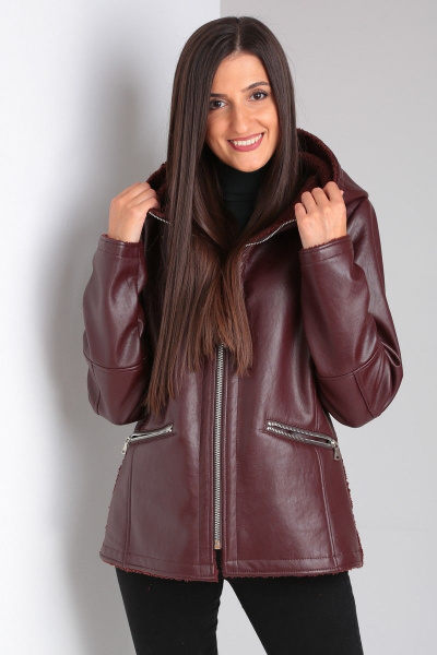 Короткая дубленка с рельефами и разрезными карманами для сезона Celentano 2030.1 шоколад - фото 8