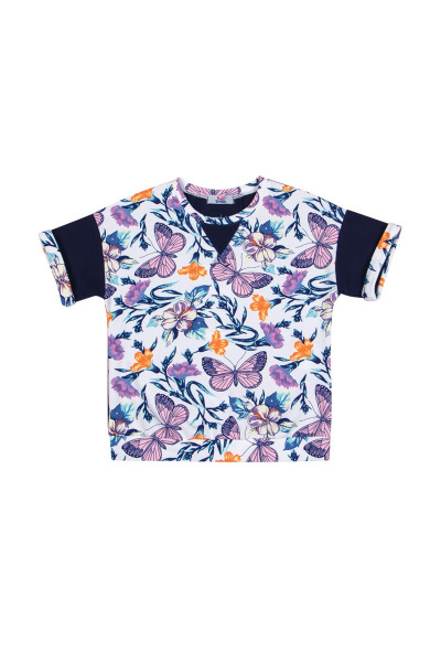 Детская хлопковая майка с контрастными вставками Bell Bimbo 170235 бабочки - фото 1