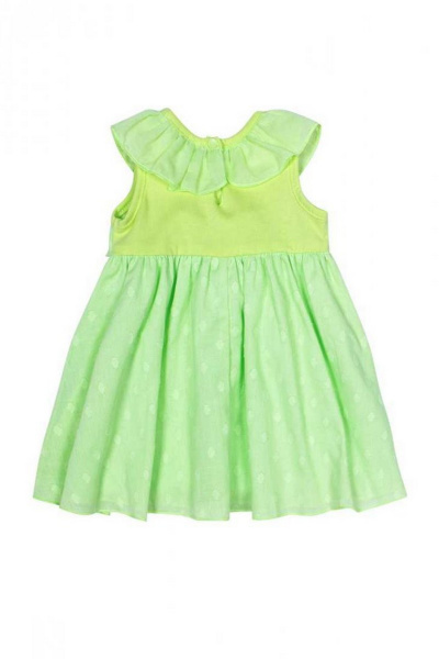 Платье для девочки из муслина с декоративной пуговицей и пуговицами Bell Bimbo 171022 салат - фото 2