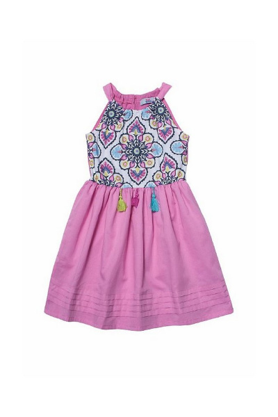 Платье летнее из муслина с печатью и воланом Bell Bimbo 171093 лиловый - фото 1