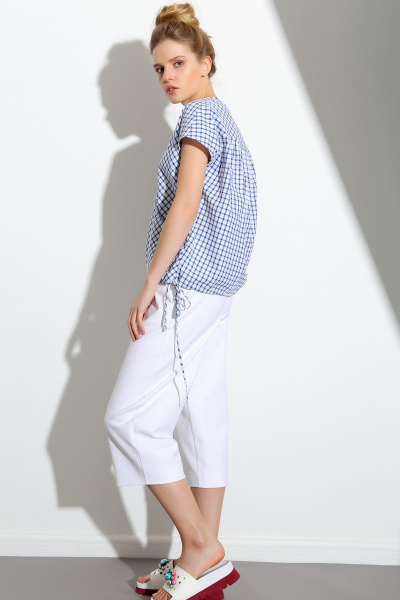 Блуза Nova Line 2679 клетка_синяя - фото 2