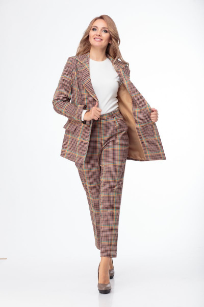Брюки, жакет Anelli 753 клетка - фото 6