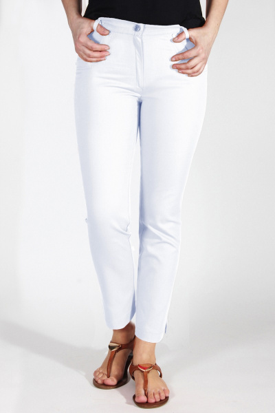 Брюки зауженные 7/8 из джинса с эластичным поясом Mirolia 343 белый - фото 1