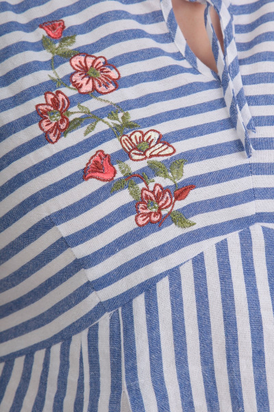 Демисезонное платье трапеция с складками и вышивкой Линия Л Б-1572 - фото 3