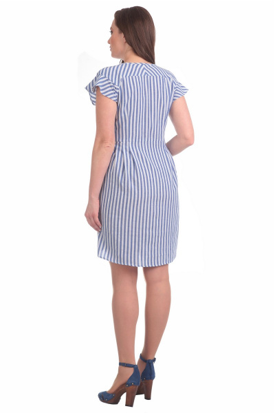 Демисезонное платье трапеция с складками и вышивкой Линия Л Б-1572 - фото 2