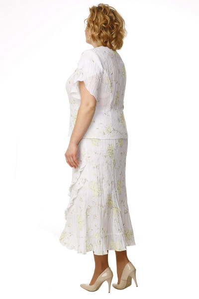 Жакет, юбка Линия Л А-763 белый_салатовый - фото 2