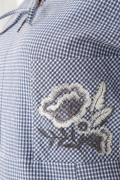 Платье Линия Л Б-1570 клетка+светлый_цветок - фото 3