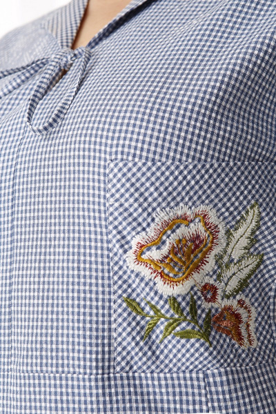 Платье Линия Л Б-1570 клетка+яркий_цветок - фото 3