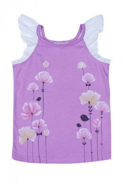 Майка для девочки из трикотажа с оригинальной печатью Bell Bimbo 170120 сиреневый - фото 1