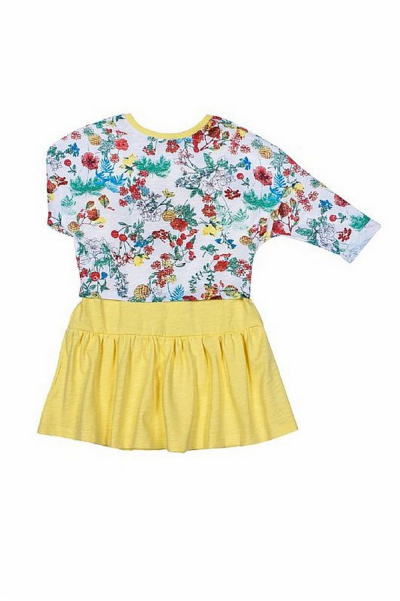 Детский комплект из трикотажа: джемпер с пайетками и сарафан Bell Bimbo 170123 набивка/желтый - фото 2