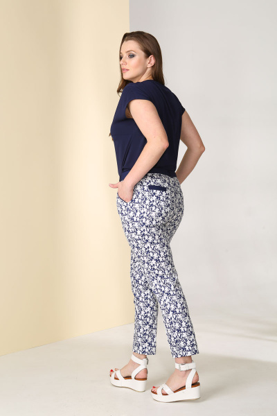 Джинсовые брюки с классическим силуэтом и карманами Golden Valley 16159 сине-белый - фото 2