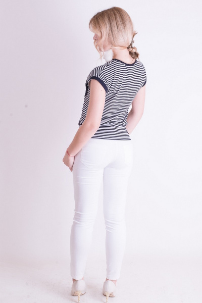 Летняя блуза из вискозы с накладным карманом и рукавом Mita КМ390 - фото 2