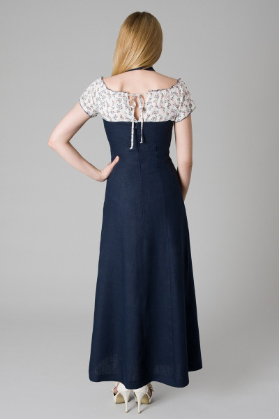 Макси сарафан из льняного полотна с карманами и шнуровкой Ouarida 17С-С985 - фото 4