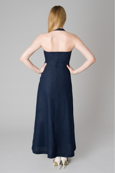 Макси сарафан из льняного полотна с карманами и шнуровкой Ouarida 17С-С985 - фото 5