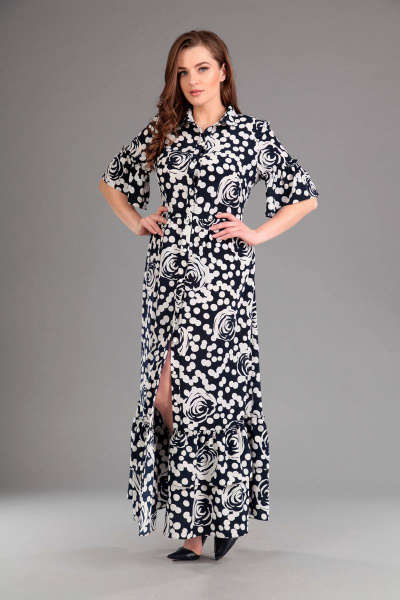 Платье Liona Style 579 синий - фото 1